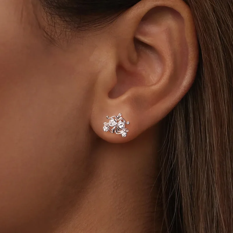 (zdjęcie do) Pandora Style 925 Srebro Próby Sterling Platerowane Platyną Kolczyki Kopertowe z - Wyświetl 7