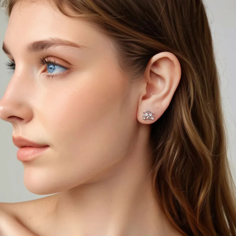 (zdjęcie do) Pandora Style 925 Srebro Próby Sterling Platerowane Platyną Kolczyki Kopertowe z - Wyświetl 10