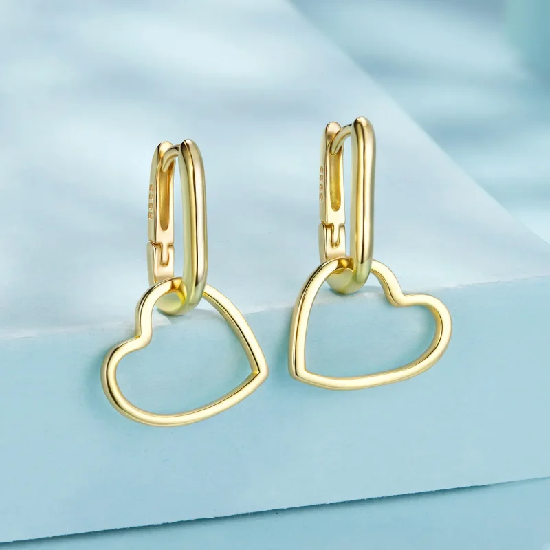(zdjęcie do) Pandora Style 925 Srebro Próby Sterling Złocone Kolczyki w Kształcie Litery U z - Wyświetl 2