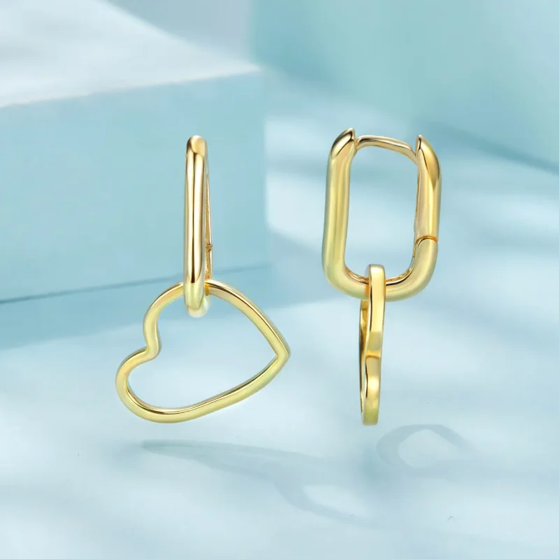 (zdjęcie do) Pandora Style 925 Srebro Próby Sterling Złocone Kolczyki w Kształcie Litery U z - Wyświetl 3