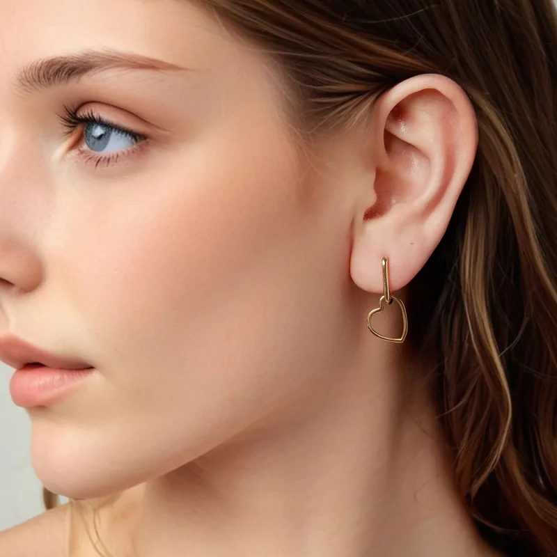 (zdjęcie do) Pandora Style 925 Srebro Próby Sterling Złocone Kolczyki w Kształcie Litery U z - Wyświetl 7