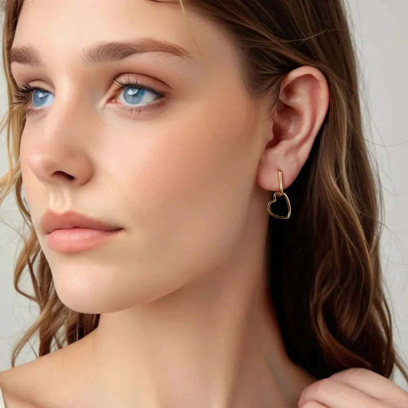 (zdjęcie do) Pandora Style 925 Srebro Próby Sterling Złocone Kolczyki w Kształcie Litery U z - Wyświetl 8