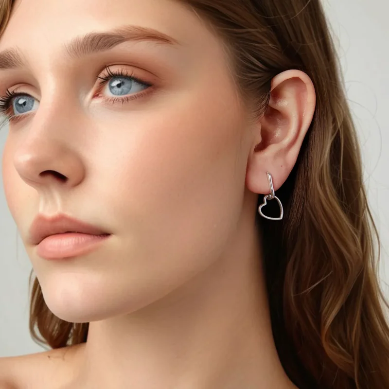 (zdjęcie do) Pandora Style 925 Srebro Próby 925 Oksydowane Kolczyki w Kształcie Litery U z Wi - Wyświetl 7