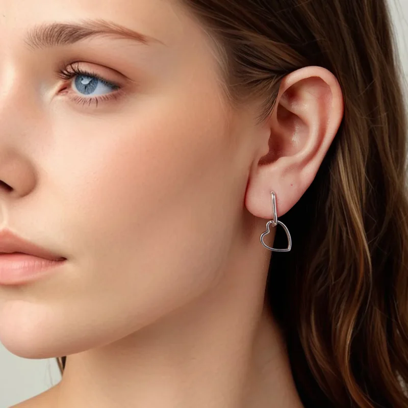 (zdjęcie do) Pandora Style 925 Srebro Próby 925 Oksydowane Kolczyki w Kształcie Litery U z Wi - Wyświetl 8