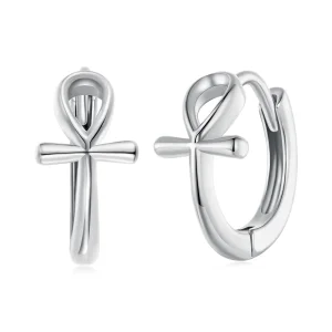 (zdjęcie do) Pandora Style 925 Srebrne Kolczyki z Oksydowanym Krzyżem - SCE1928
