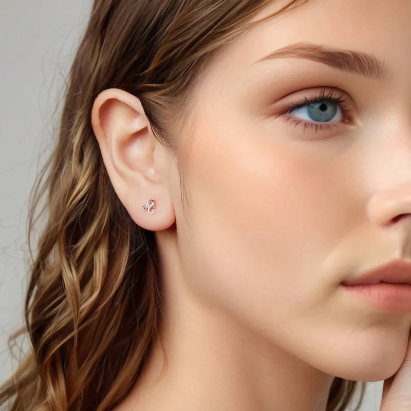(zdjęcie do) Pandora Style 925 Srebro Próby 925 Oksydowane Mini Kolczyki z Motywem Smoka - SC - Wyświetl 7