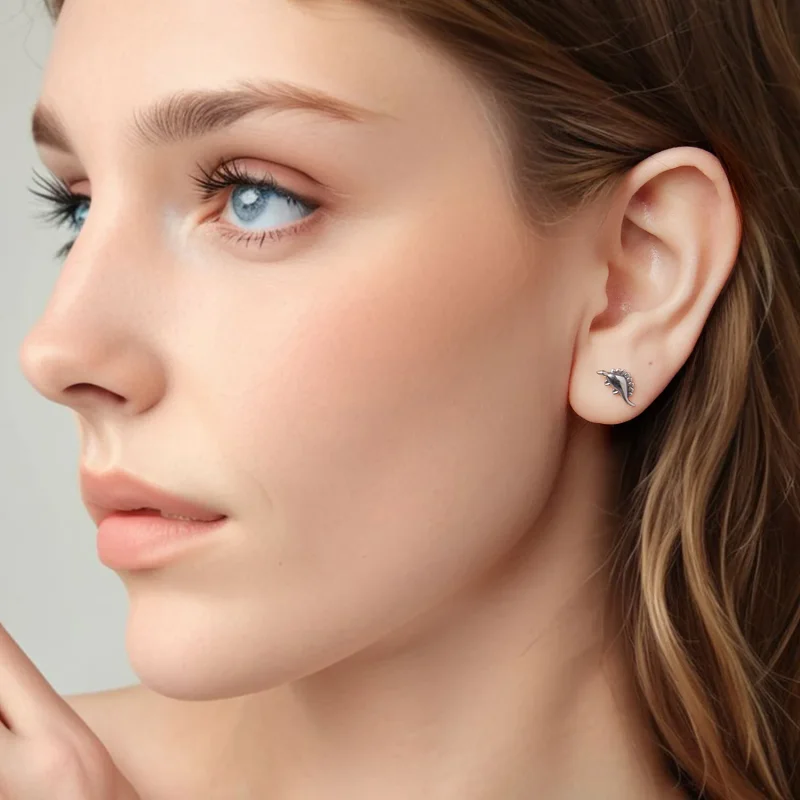 (zdjęcie do) Pandora Style 925 Srebro Próby 925 Platynowane Asymetryczne Kolczyki Wbijane Din - Wyświetl 11