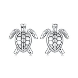 (zdjęcie do) Pandora Style Oceanic Turtle Kolczyki Słupki - Srebro Próby 925 z Oksydowanym Wykończeniem - SCE1935