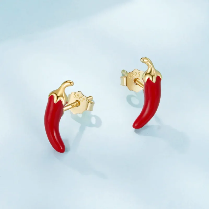 (zdjęcie do) Pandora Style Spicy Chili Kolczyki Wisiorkowe - 925 Srebro Próby z Pozłotą i Ema - Wyświetl 3