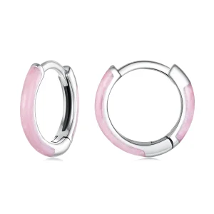 (zdjęcie do) Pandora Style 925 Srebrne Kolczyki z Różową Emalią i Efektem Oksydacji - SCE1946-PK