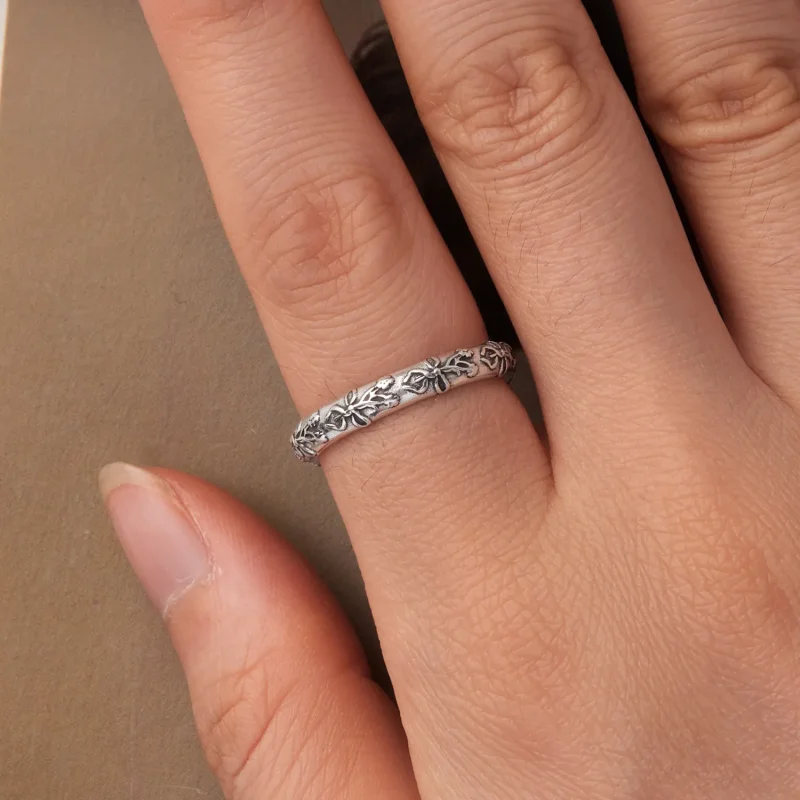 (zdjęcie do) Pandora Style 925 Srebro Próby Vintage Motyl Otwierany Pierścionek - Oksydowany - Wyświetl 4