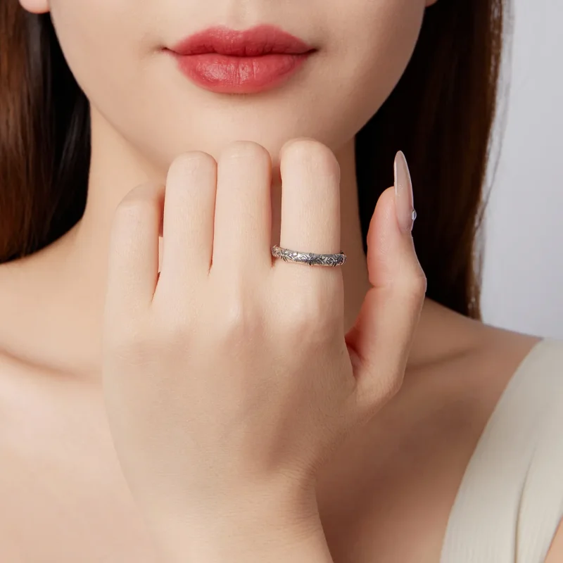 (zdjęcie do) Pandora Style 925 Srebro Próby Vintage Motyl Otwierany Pierścionek - Oksydowany - Wyświetl 8