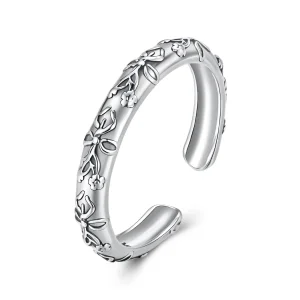 Pandora Style 925 Srebro Próby Vintage Motyl Otwierany Pierścionek - Oksydowany Regulowany - SCR1140-E (zdjęcie do) Pandora Style 925 Srebro Próby Vintage Motyl Otwierany Pierścionek - Oksydowany Regulowany - SCR1140-E