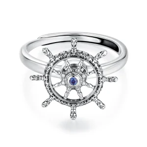 (zdjęcie do) Pandora Style 925 Srebrna Obraczka z Kołem Okrętowym - Utleniony Cyrkon Regulowany - SCR1141-E