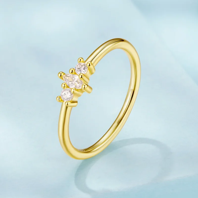 (zdjęcie do) Pandora Style 925 Srebrna Pierścionek z Cyrkoniami w Kształcie Łezki - Pozłacany - Wyświetl 2