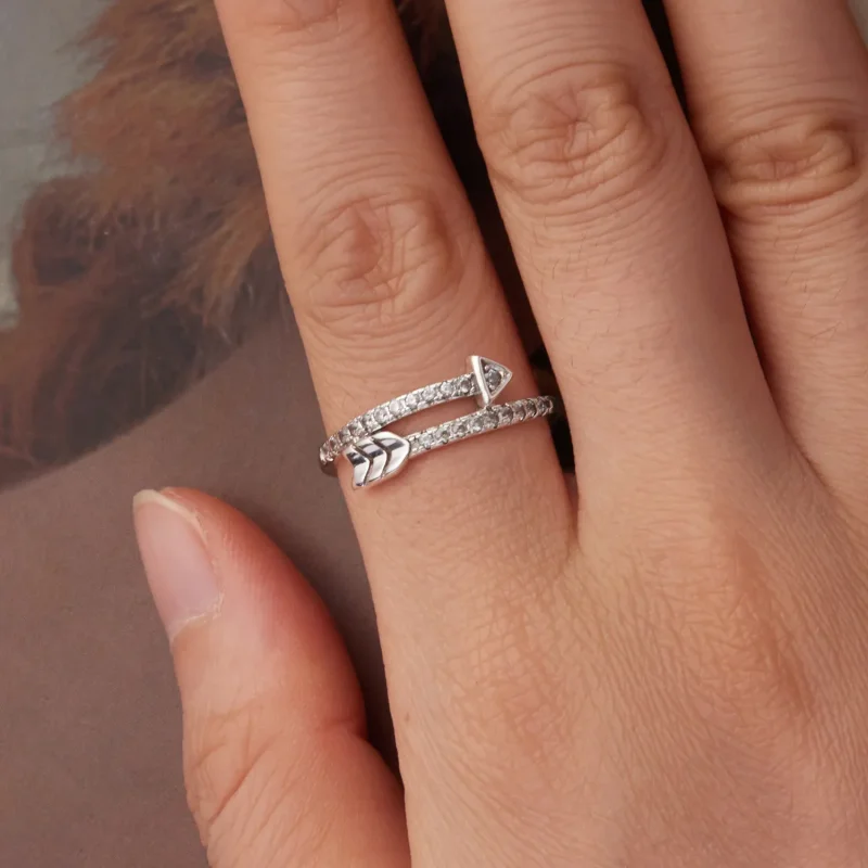 (zdjęcie do) Pandora Style 925 Srebrna Pierścionek Strzała Pave - Utleniony Pełny Cyrkon Regu - Wyświetl 7