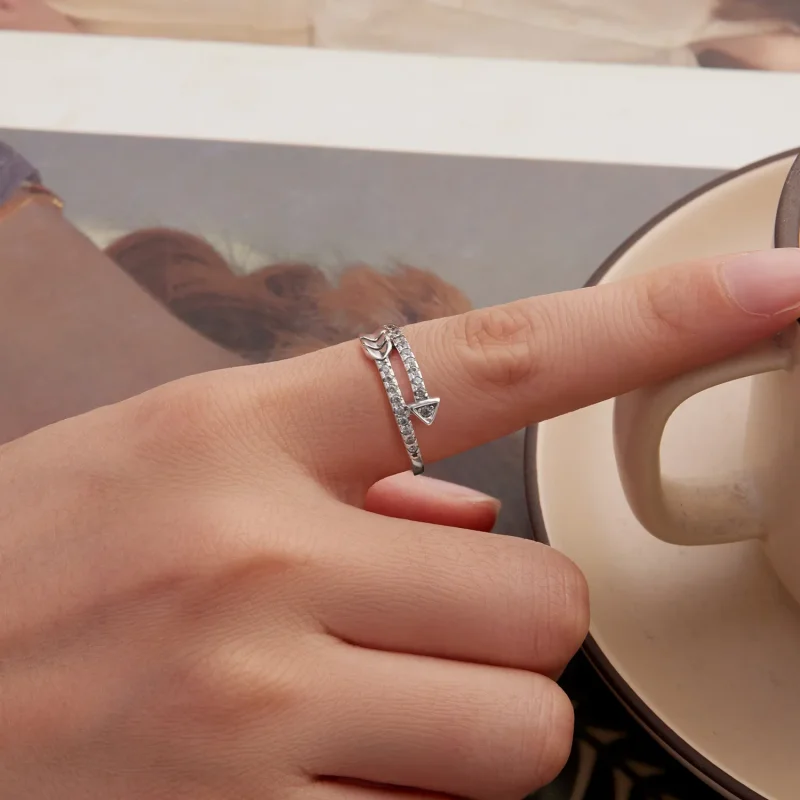 (zdjęcie do) Pandora Style 925 Srebrna Pierścionek Strzała Pave - Utleniony Pełny Cyrkon Regu - Wyświetl 8