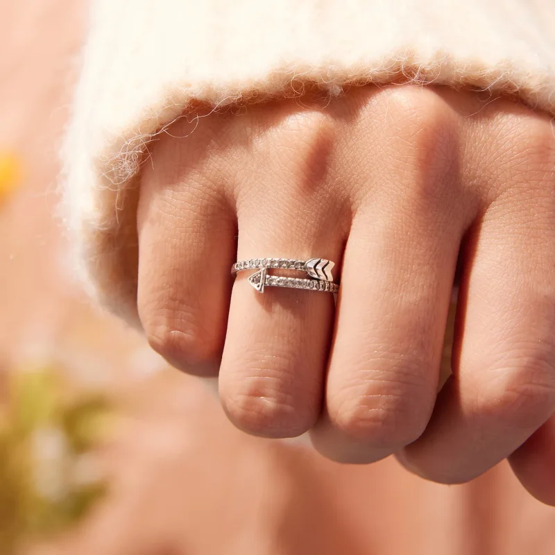 (zdjęcie do) Pandora Style 925 Srebrna Pierścionek Strzała Pave - Utleniony Pełny Cyrkon Regu - Wyświetl 9