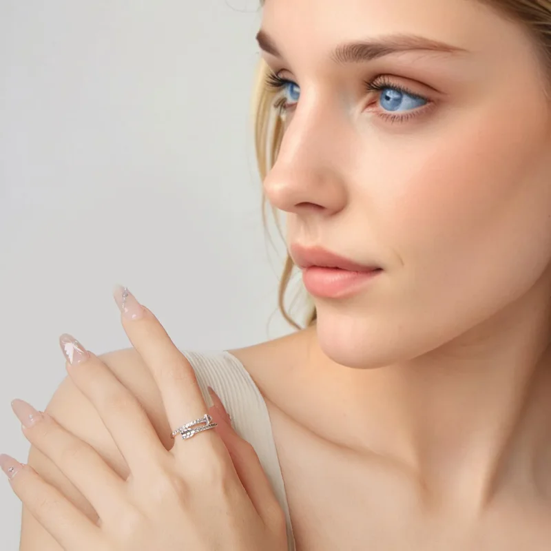 (zdjęcie do) Pandora Style 925 Srebrna Pierścionek Strzała Pave - Utleniony Pełny Cyrkon Regu - Wyświetl 10