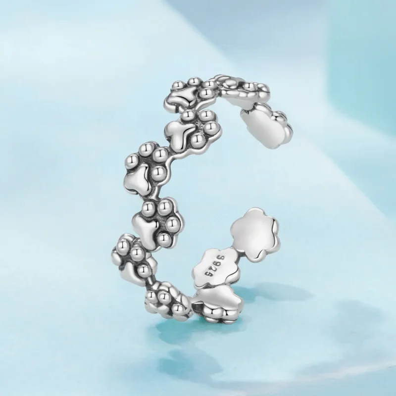 (zdjęcie do) Pandora Style 925 Srebrna obrączka z odciskiem łapy z oksydacją - SCR1147-E - Wyświetl 2
