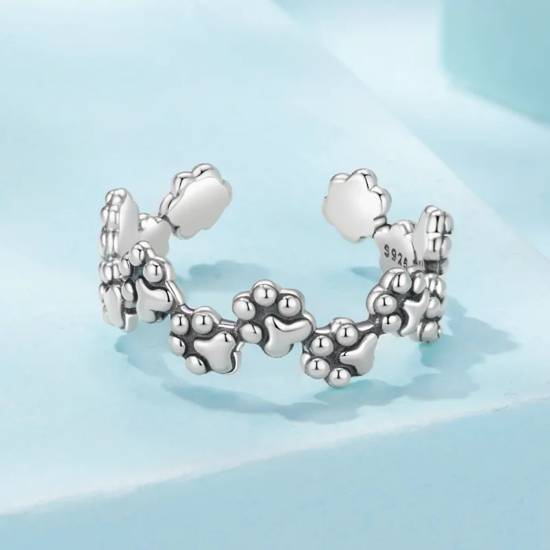 (zdjęcie do) Pandora Style 925 Srebrna obrączka z odciskiem łapy z oksydacją - SCR1147-E - Wyświetl 3
