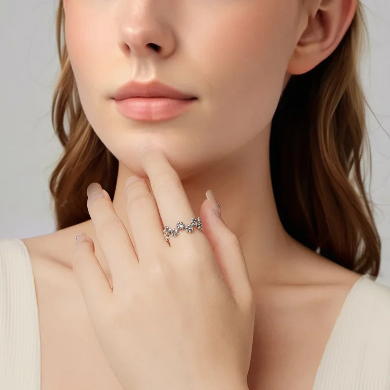 (zdjęcie do) Pandora Style 925 Srebrna obrączka z odciskiem łapy z oksydacją - SCR1147-E - Wyświetl 6