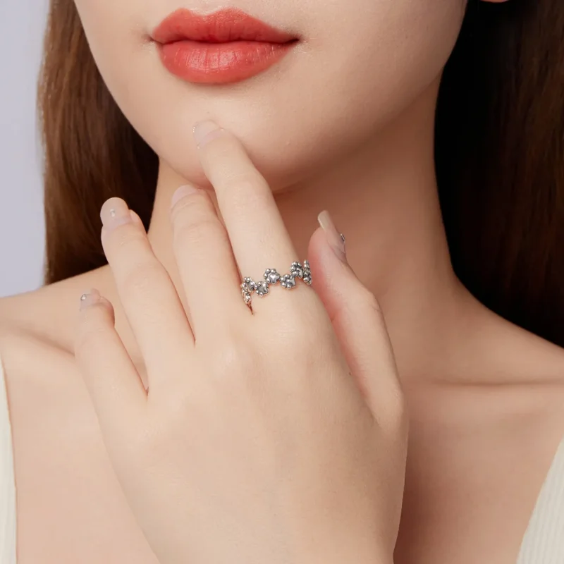 (zdjęcie do) Pandora Style 925 Srebrna obrączka z odciskiem łapy z oksydacją - SCR1147-E - Wyświetl 9