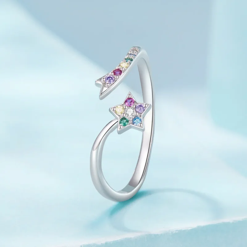 (zdjęcie do) Pandora Style 925 Srebro Próby 925 Wielokolorowy Meteor Otwarty Pierścionek z Cy - Wyświetl 2