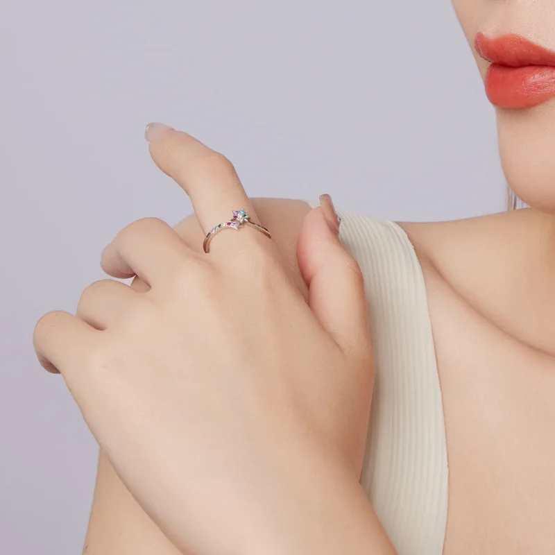 (zdjęcie do) Pandora Style 925 Srebro Próby 925 Wielokolorowy Meteor Otwarty Pierścionek z Cy - Wyświetl 8