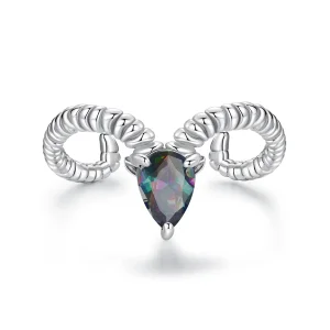 Pandora Style 925 Srebrna Pierścionek Otwarty Baran ze Szkłem i Oksydacją - SCR1149-E (zdjęcie do) Pandora Style 925 Srebrna Pierścionek Otwarty Baran ze Szkłem i Oksydacją - SCR1149-E