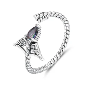 Pandora Style 925 Srebrna Pierścionek Otwarty Strzelec ze Szkłem i Oksydacją - SCR1151-E (zdjęcie do) Pandora Style 925 Srebrna Pierścionek Otwarty Strzelec ze Szkłem i Oksydacją - SCR1151-E