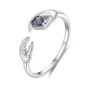 (zdjęcie do) Pandora Style 925 Srebrna pierścionek otwarty Rak ze szkłem i oksydacją - SCR1152-E
