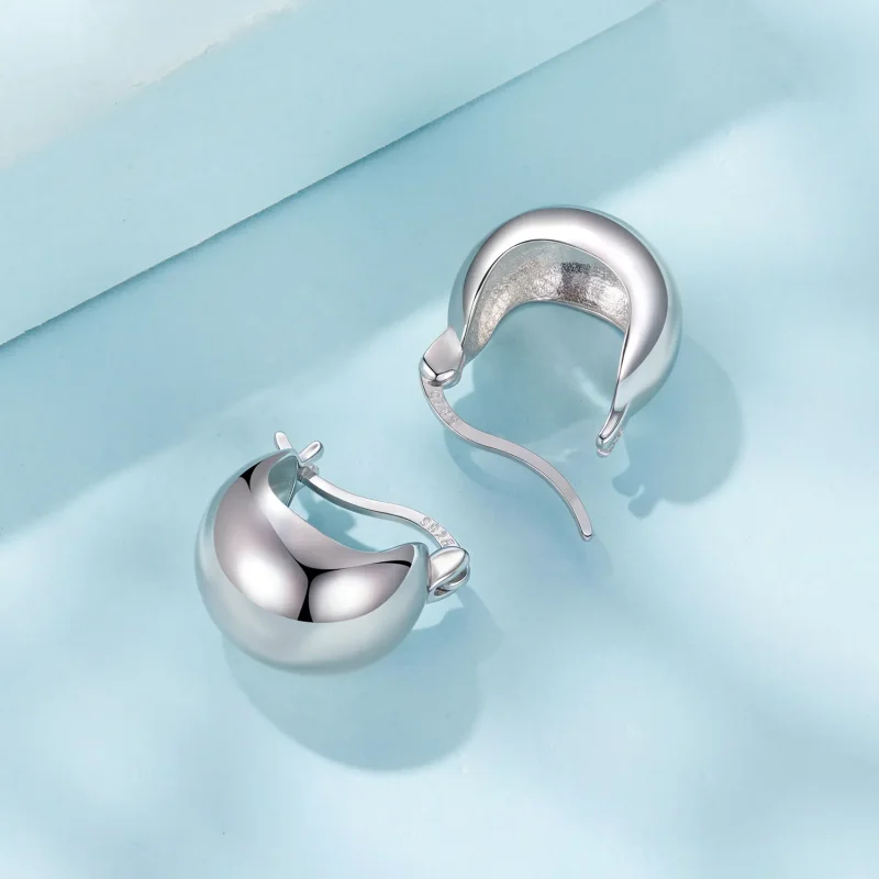 (zdjęcie do) Pandora Style Metaliczne Kulki Kolczyki Huggie - Miedź Posrebrzana 925 - YIE277 - Wyświetl 4