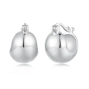 Pandora Style Metaliczne Kulki Kolczyki Huggie - Miedź Posrebrzana 925 - YIE277 (zdjęcie do) Pandora Style Metaliczne Kulki Kolczyki Huggie - Miedź Posrebrzana 925 - YIE277