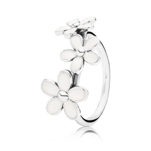 PANDORA Triple White Daisy Flower Ring (zdjęcie do) PANDORA Triple White Daisy Flower Ring