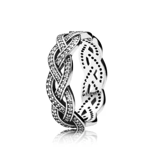 (zdjęcie do) Sparkling Silver Braid Ring - Pandora PL