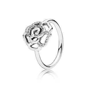 Shimmering Delicate Rose Ring, Clear CZ - Pandora PL (zdjęcie do) Shimmering Delicate Rose Ring, Clear CZ - Pandora PL