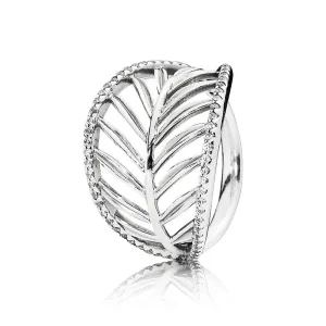 PANDORA Tropical Palm Leaf Ring, Clear CZ (zdjęcie do) PANDORA Tropical Palm Leaf Ring, Clear CZ