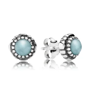 March Birthstone Stud Earrings - Pandora PL (zdjęcie do) March Birthstone Stud Earrings - Pandora PL