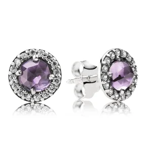 Sparkling Amethyst Stud Earrings - Pandora PL (zdjęcie do) Sparkling Amethyst Stud Earrings - Pandora PL