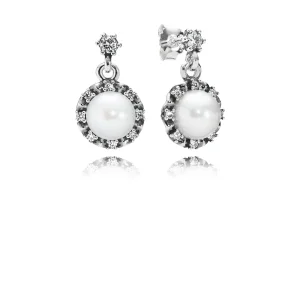 (zdjęcie do) Everlasting Grace Earrings, White Pearl & Clear CZ - Pandora PL