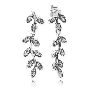 Pandora Kolczyki Srebrne Długie Listki (zdjęcie do) Pandora Kolczyki Srebrne Długie Listki