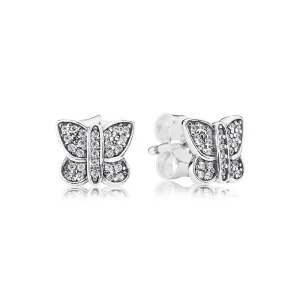 PANDORA Motyl Srebrne Kolczyki Ćwieki - 290571cz (zdjęcie do) PANDORA Motyl Srebrne Kolczyki Ćwieki - 290571cz