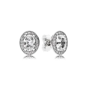 Srebrne Kolczyki Vintage, cyrkonia sześcienna | PANDORA (zdjęcie do) Srebrne Kolczyki Vintage, cyrkonia sześcienna | PANDORA