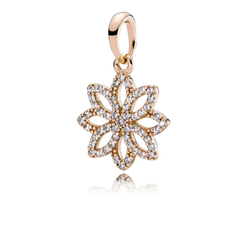 (zdjęcie do) PANDORA Lace Botanique Wisiorek z Różowego Złota - 350179cz