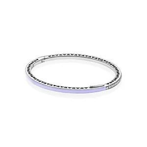 (zdjęcie do) Srebrna bransoletka bangle w kolorze lawendowym z cyrkoniami sześciennymi | PANDORA