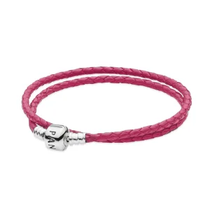 (zdjęcie do) Double Pink Leather Bracelet - Pandora PL