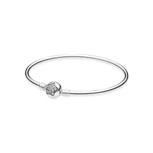 (zdjęcie do) Srebrna bransoletki sznurkowe bangle Moments, cyrkonie sześcienne - Pandora - Pandora PL
