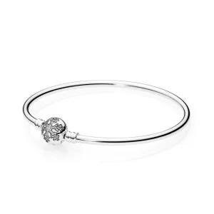 Srebrna bransoletka bangle Moments z zapięciem z płatkiem śniegu - 590740CZ - Bransoletki PANDORA (zdjęcie do) Srebrna bransoletka bangle Moments z zapięciem z płatkiem śniegu - 590740CZ - Bransoletki PANDORA