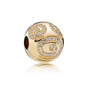 Mickey Mouse Gold Swirl Charm - Pandora PL (zdjęcie do) Mickey Mouse Gold Swirl Charm - Pandora PL